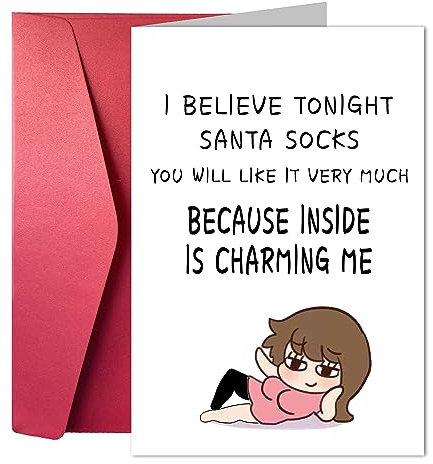 Lustige Weihnachtskarte, lustige Liebeskarte für Ehemann, Freund, Verlobte, humorvolle Geständniskarte, böse Datumskarte – Sexy Me