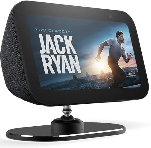 LEDIANER Smart Display Stand for Echo Show 5 (3rd Gen) | Aluminum Adjustable Base Stand with Quick and Secure Magnetic Attachment Compatible with Echo 5 & iPhone 13/14, Swivel and Tilt (Black)
