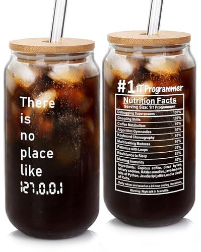 ANOTION Gifts for Coders - 18oz Borosilicate Glass Cup Software Engineer Gifts Nerdy Gifts for Men Stocking Stuffers Gifts for Men Nerd Gifts for Men Birthday Gifts for Men Unique Gifts for Him