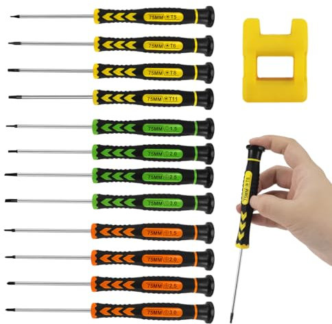 13 Pezzi Cacciaviti Orologiaio, Set Cacciaviti Precisione, Cacciavite per Occhiali, Magnetizzatore per Cacciaviti, Mini Cacciavite Multifunzione, per Riparare Orologi, Occhiali, Telefoni Cellulari