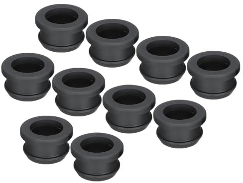 sourcing map 10Pcs Snap Rubber Grommet Plug Mount Dia 20mm ID 16mm Seal Anti-Scratch for Electrical Box Cable Pipe Black
