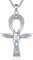 CELESTIA Ankh Kette Damen Silber 925 Ägypten Schmuck für Frauen Ägyptischer Schmuck Frauen Mondstein Anhänger Ankh Kreuz mit Skarabäus Pyramiden Lotus Auge des Horus Ägyptische Geschenke