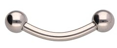OTHER Piercing Augenbrauen Banane Titan Curved Barbell Piercing Lippenpiercing Augenbrauenpiercing Damen Herren Labret Septum Ring Helix Rook Ohr Schmuck Piercings Silber 1,6x12x4 mm