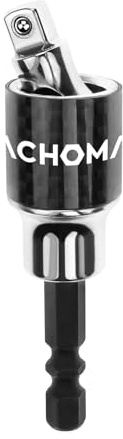 Machoman Stecknussadapter 1/4, Hex-Schaft 360° Gelenk Cr-V | Kompatibel mit Bohrmaschine Akkuschrauber Bithalter, Chrom-Vanadium-Stahl, Schrauben Bolzen