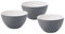 Qdesign - 3er-Set Melaminschalen (12,5 cm) - Schüsseln aus Neutralem und Gesundem Material - Stapelbare Küchenbehälter - Ideal für Beilagen & Desserts - Grau