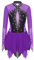 iEFiEL Glitzer Eiskunstlauf Kleid Damen Langarm Kürkleid Strasssteine Rollkunstlaufkleid Leotard Tanzanzug Wettbewerb Tanzkostüm Xb Violett XL