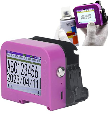 Handheld-Tintenstrahldrucker, LED-Touchscreen, Schnell Trocknend, Keine Patrone, Tintenstrahlcodierer, Tragbarer Handheld-Drucker für Barcode, Chargennummer, Code, Datum,