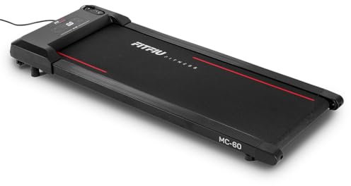 FITFIU Fitness MC-60 - Cinta de Correr 2 en 1 para Andar y Correr 6km/h, Walking Pad con Inclinación Ajustable hasta 5º, Control Remoto, con Motor Brushless, Caminadora Ultracompacta