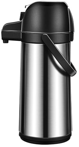 Distributore di caffè con pompa Distributori di acqua calda isolati da 1 9 litri Caraffa di caffè girevole a 360° in acciaio inossidabile Distributore di bevande calde a doppia parete con mani