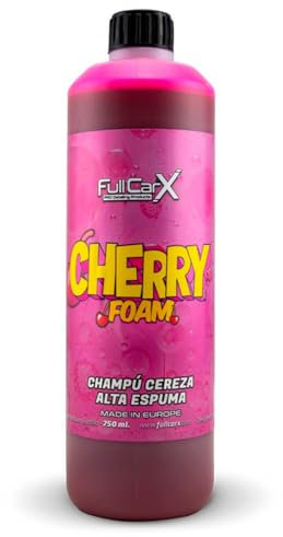 FULLCARX Cherry Foam 750ml Shampoing Rose Mousse Active Voiture, Haute Concentration, Encapsule Saleté, Pouvoir Moussant Élevé Snow, Savon Nettoyant Lavage, Produit Nettoyage Detailing Professionnel