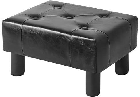 YMYNY Tabouret Pouf Ottoman Moderne, Petit Repose-Pieds Rectangulaire pour Salon, Tabouret de Canapé pour Entrée 40×30.5×22.5CM Noir HBD038B