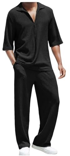 Generisch Freizeitanzug Herren & Trainingsanzug Schlichter Hose Tracksuit Freizeitanzug Jogging & Bequemer Jogging Anzug Tracksuit Atmungsaktiv Sportanzug Aus Gym Warm Hausanzug Laufanzug