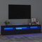 IKAYAA Mobile Porta TV con LED 240 cm Moderno Armadio per TV Supporto TV per Soggiorno o Salotto-Nero-195 x 35 x 40 cm