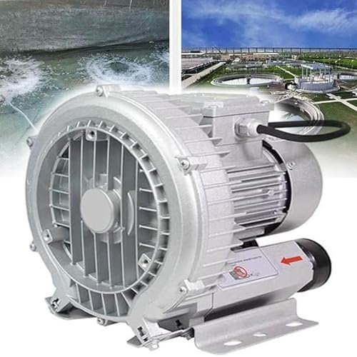 Soffiatore ad anello vortice ad alta pressione – Ventilatore rigenerativo, 220 V 50 Hz, monofase, pompa a vuoto industriale per soffiaggio o aspirazione, per aerazione acquari e stagni di pesci