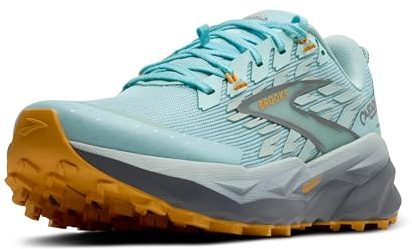 Brooks Women’s Cascadia 19 Mountain Trail Running Shoe - Clearwater/Primer Grey/Apricot - 8 Medium