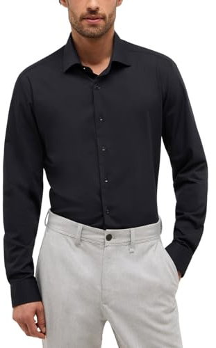 ETERNA Male Performance Shirt unifarben Slim FIT 41_H_1/1, 1/1, schwarz
