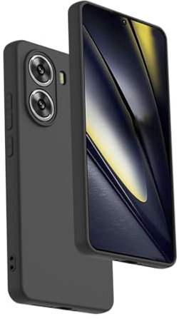 Bihizei Handyhülle für Xiaomi Poco X7 Pro Hülle, Antibakteriellem Schutz und Kratzfestes weichem Mikrofaserfutter,Ultradünnes Weiches TPU Silikon Schutzhülle- Schwarz