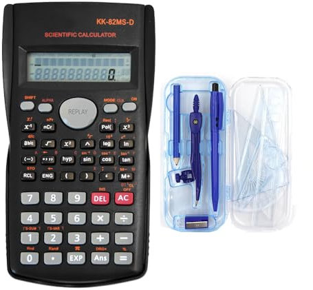 Scientific Calculator Bonus Maths Set Geometry Set - Clear Case Pencil Case Exam Approved 240 Functions, for Secondary School Students, Teachers, GCSE, A-Level Calculator. Back To School Supplies