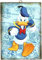 Disney Wandbild, Donald Duck, Serie Cartoons, Druck auf Holz, 25 x 18 cm.