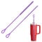 Goupillon Paille Silicone, 2 Pièces Brosse Paille Réutilisable pour Pailles Verre, Pailles INOX, Pailles Smoothie et Gobelet Paille, Poignée Antidérapante Souple et Flexible, 6mm+9mm, Violet