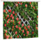 Newhomestyle Summer Outdoor Roses Garden Shower Curtain, Rustic Decor Red Flower on Fence, Spring Waterproof Bath Curtain, Farmhouse Bathroom Decor Set with 12 Hooks, 180X180cm/ 71X71 inch