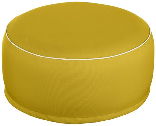 Brandsseller Outdoor Sitzhocker aufblasbar – Pouf Ø 55 x 25 cm – wasserabweisender Sitzsack für Garten, Terrasse, Wohnzimmer & Strand – wetterfest & leicht zu reinigen Gelb