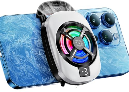 COOLER DE TÉLÉPHONE POUR LES JEUX - Radiateur silencieux, Appareil de refroidissement pour téléphone portable | Accessoire de contrôle thermique efficace, radiateur rechargeable USB 15W