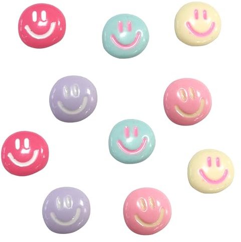 10 Colourful Smiley Face Fridge Magnets, Cute Round Strong Magnets, Creative Magnets for Kids, Whiteboard, Crafts, Kitchen Decor, Magnetic Board, Cabinet, Dishwasher and Office Use