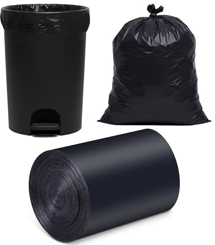 MakMeFre 100 Sacs Poubelles Noirs 30L 50x60cm Ultra-Résistants | Sacs poubelle de cuisine hauts renforcés et étanches