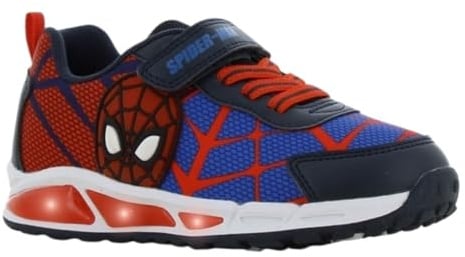 Leomil Spiderman Schuhe Jungen, Turnschuhe Kinder mit LED 27, Blau