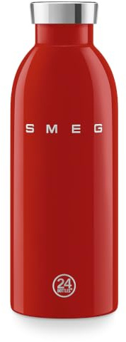 SMEG x 24Bottles,Clima Bottle, 50's style aesthetic, 500 ml, Red, WBF01RD