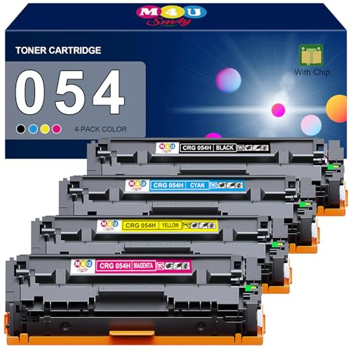 M4U SM4Y 054 Tonerkartusche kompatibel mit 054 054H Toner | für i-SENSYS LBP621cw 623cw MF643CDW MF645CX MF640C MF641CW MF642CDW MF643CDW (Schwarz Cyan Gelb Magenta, 4er-Pack)