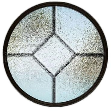 ZHANGshouf Flächenbündiges, um 360° drehbares Fenster mit Griffen, rundes Fenster aus Aluminiumlegierung für Gartenhäuser und Keller mit Wasserwellenglas