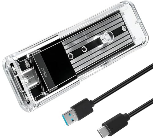 Boîtier SSD M.2 SATA NGFF USB C, Adaptateur M2 Sata sans Outils pour NGFF 2230 2242 2260 2280 B / B+M Key, Lecteur SSD M2 USB 3.1 Gen1 5Gbps, Mini Disque Externe Non Compatible NVMe / M-Key