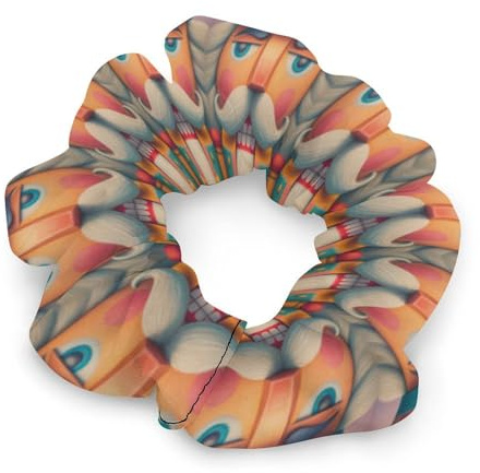 Nutcracker Mustache Hair Scrunchies for Women Satin Elastic Soft Hair Ties Cute Hair Bands