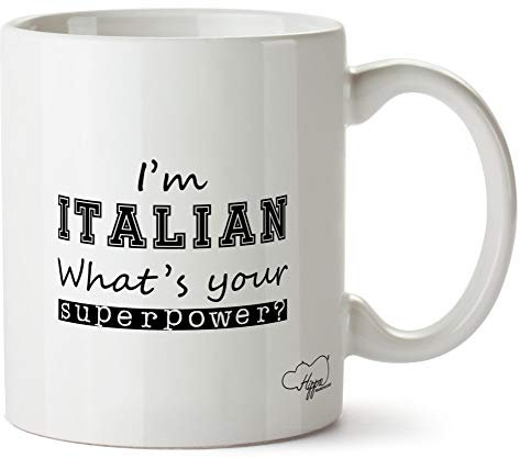 Hippowarehouse I'm Italian What's Your Superpower? Printed Mug Cup Ceramic 10oz