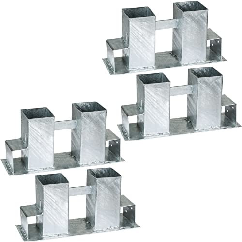 tectake Stapelhilfe für Kaminholz Brennholz Holzstapelhilfe | feuerverzinkter Stahl | variabel anwendbar - diverse Mengen- (4er Set | Nr. 402521)