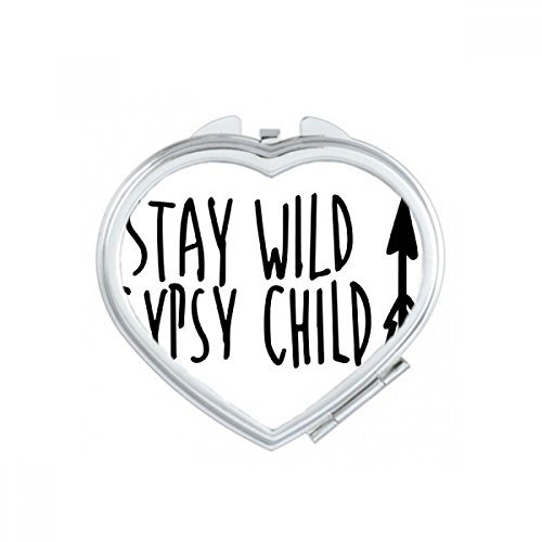 DIYthinker Halten Wilde Gypsy Child Zitat Herz Compact Make-up Taschenspiegel Tragbare Nette kleine Hand Spiegel Geschenk