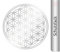 Blume des Lebens Aufkleber 9cm mit Schutzlack - Folie transparent (10, Silber)