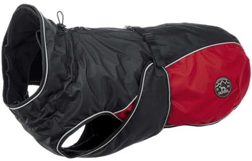 HUNTER Hundemantel UPPSALA ALLROUNDER, Farbe: anthrazit/rot, wasser- und windabweisend, herausknöpfbares Innenfutter, reflektierende Paspeln, elastische Fixiergummis, optimaler Sitz, Größe: 45