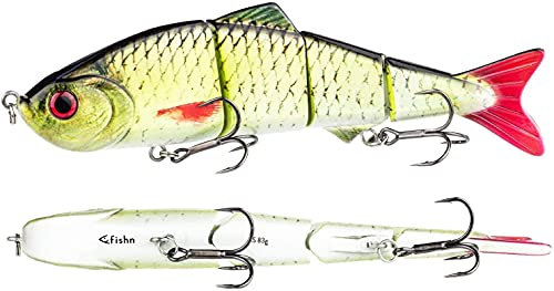 FISHN XXL Hecht Köder Bait Candy, Länge: 20 cm, Gewicht: 83 Gramm, Swimbait Kunstköder/Angelköder/Wobbler zum Angeln auf Raubfische wie Hecht, Zander, Dorsch (Green)