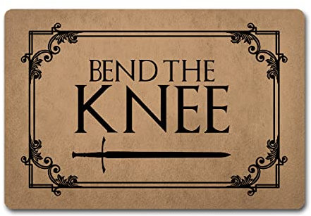 ZQH WelcomeDoor Mat Bend The Knee Fußmatte, Game of Thrones, Türvorleger, lustige Matten (23,6 x 39,9 cm), Vliesstoff-Oberseite mit rutschfester Gummi-Rückseite, Türvorleger, Ziel-Fußmatte