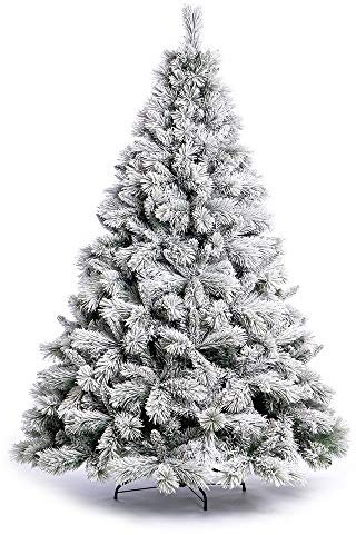 Nataland Albero di Natale Artificiale Verde Innevato Modello Everest Altezza 180 Cm, Abete Super Folto con Effetto Realistico e Rami con Aghi Anticaduta