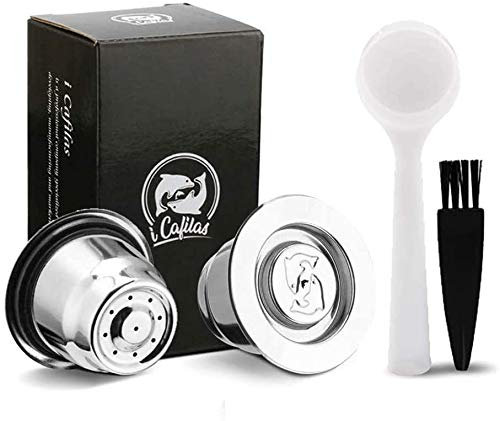 i Cafilas Capsules Nepresso Reutilisables inox Réutilisables de café Rechargeables Pour Machine À Café Nepresso dosette (2 PACK)