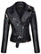 Giolshon Giacca da Donna in Pelle Artificiale Motociclista da Primavera e Autunno Giacca Stampata Casual Corta 1702020 Nero XL