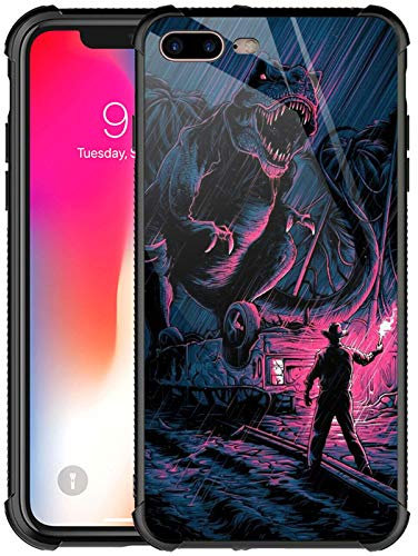 Goodsprout Compatible with iPhone 8 Plus Case Man Training Dinosaur Graphic for Girls,Picture Pattern Design Shockproof Anti-Scratch Hard PC Back Case for iPhone 7/8 Plus