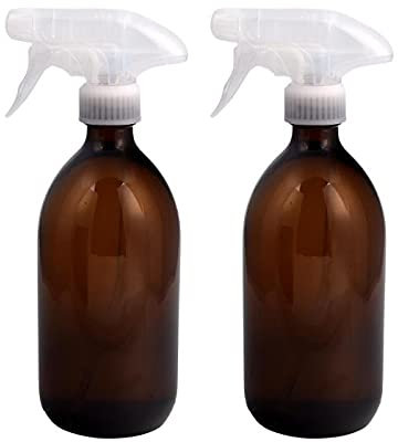 versandfuxx24 - 2 Sprühflaschen je 500 ml Glasflasche Braun für Garten, Haare, Reinigungsmittel