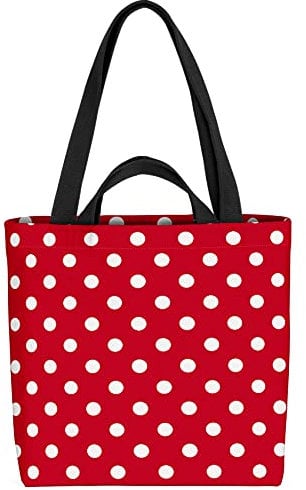 VOID Weihnachten Punkte rot Weiss Tasche 33x33x14cm,15l Einkaufs-Beutel Shopper Einkaufs-Tasche Bag
