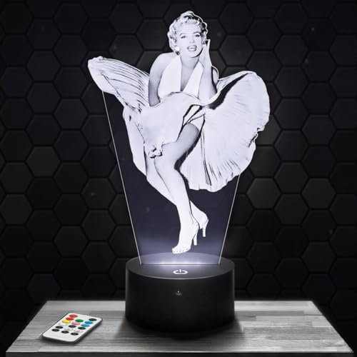 Lampephoto.fr Nachttischlampe - Touch-Nachtlicht M. Monroe 3D-LED-Lampe Illusion, Geschenkidee Weihnachten Geburtstag Junge und Mädchen Nachttischlampe Kinder- oder Erwachsenenzimmer TOP