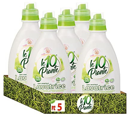 Le 10 Piante Detersivo liquido per Lavatrice Vegetale Eco-Bio per tutti i tessuti e anche a mano No coloranti Ipoallergenico SENZA Nichel Chromo Cobalto 1000ml